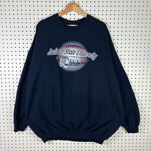 Jackson State Football Y2K Crewneck XXL Blue Sweatshirt Graphic HBCU‎ Tradition
